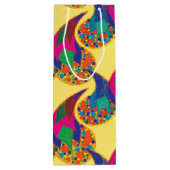 Kleurrijke confetti abstracte Paisley Rainbow-drup Wijn Cadeautas (Achterkant)