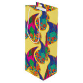 Kleurrijke confetti abstracte Paisley Rainbow-drup Wijn Cadeautas (Voorkant Gekanteld)