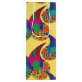 Kleurrijke confetti abstracte Paisley Rainbow-drup Wijn Cadeautas (Voorkant)