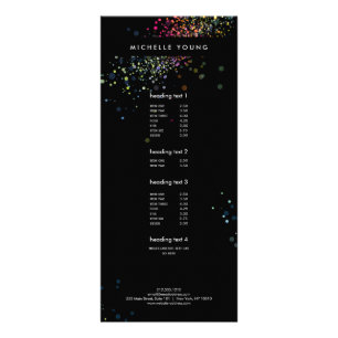 Kleurrijke Confetti Bokeh op Black Modern II Reclamekaart