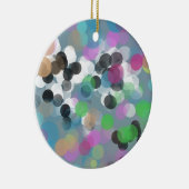 Kleurrijke confetti-bokehstippen keramisch ornament (Rechts)