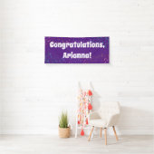 Kleurrijke Confetti Bright Paarse Gefeliciteerd Spandoek (Insitu)