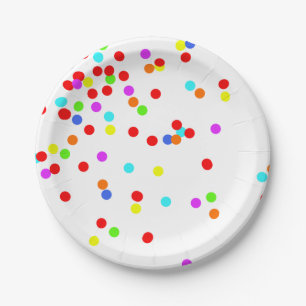 Kleurrijke Confetti Children's Birthday Party Papieren Bordje