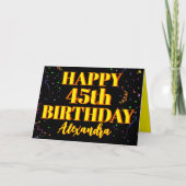 Kleurrijke Confetti Custom Age en Naam Verjaardag  Kaart (Voorkant)
