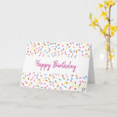 Kleurrijke Confetti Happy Birthday Blank Kaart (Gele Bloem)