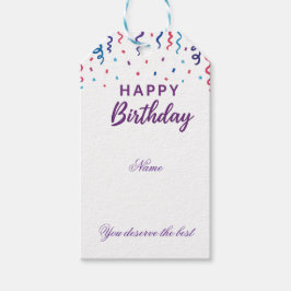 Kleurrijke Confetti Happy Birthday Cadeaulabel