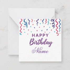 Kleurrijke Confetti Happy Birthday Notitiekaartje