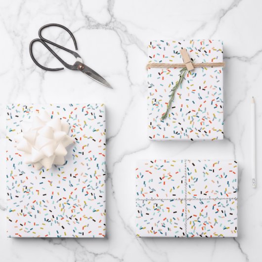 Kleurrijke Confetti Herfst Pattern Inpakpapier Vel (Voorkant)