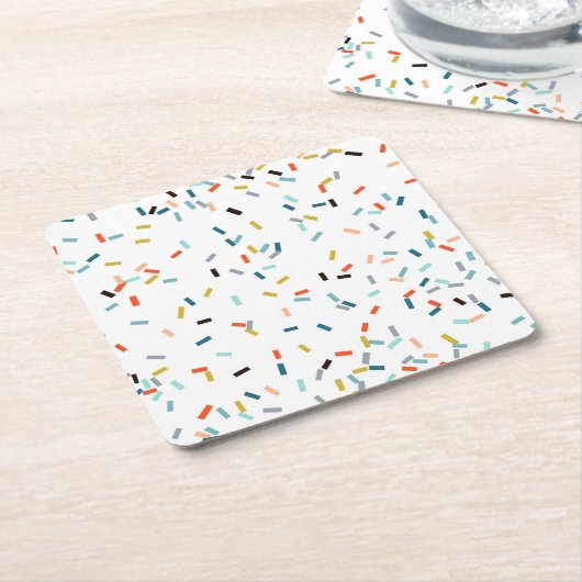 Kleurrijke Confetti Herfst Pattern Vierkante Kartonnen Onderzetter (Schuin)