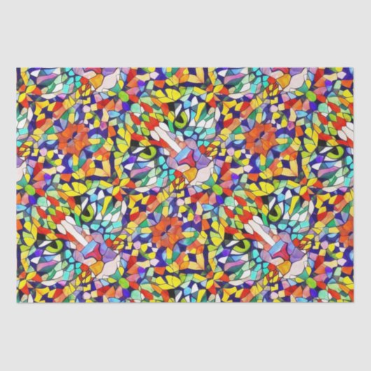 Kleurrijke Confetti met verborgen kattenogen - Cra Tissuepapier (Voorkant)