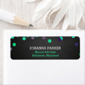 Kleurrijke Confetti Polka Dots Rustiek krijtbord Etiket (Insitu)
