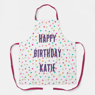 Kleurrijke confetti sprinkles polka stit regenboog schort