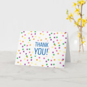 Kleurrijke Confetti Squares | Dank u wel Kaart (Gele Bloem)