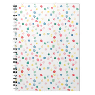 Kleurrijke Confetti Stippen Blauw Rood Geel Groen Notitieboek