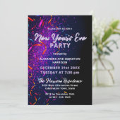 Kleurrijke Confetti Streamers New Year's Eve Party Kaart (Staand voorkant)