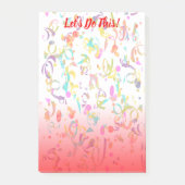 Kleurrijke Confetti strepen en rode gradiënt Sjabl Post-it® Notes (Voorkant)