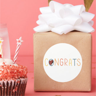 Kleurrijke congraties, typografie HEART Ronde Sticker