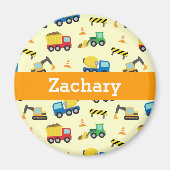 Kleurrijke constructie voertuigen patroon voor jon magneet (Voorkant)