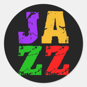 Kleurrijke coole jazz ronde sticker