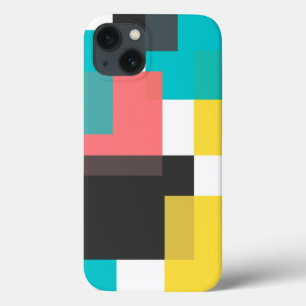 Kleurrijke, coole, trendy, geometrische vormkunst iPhone 13 hoesje