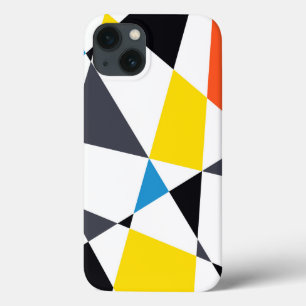 Kleurrijke, coole, trendy, moderne geometrische vo iPhone 13 hoesje