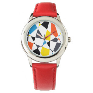 Kleurrijke, coole, trendy, moderne geometrische vo horloge