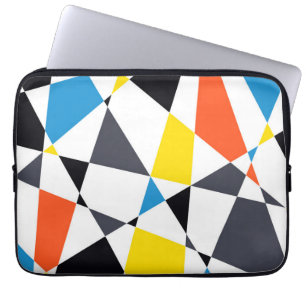 Kleurrijke, coole, trendy, moderne geometrische vo laptop sleeve