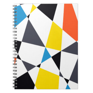 Kleurrijke, coole, trendy, moderne geometrische vo notitieboek