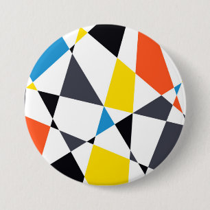 Kleurrijke, coole, trendy, moderne geometrische vo ronde button 7,6 cm