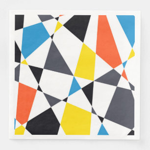 Kleurrijke, coole, trendy, moderne geometrische vo servet