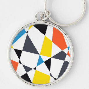 Kleurrijke, coole, trendy, moderne geometrische vo sleutelhanger