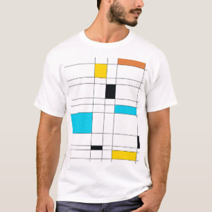 Kleurrijke, coole, trendy, moderne illustratiekuns t-shirt