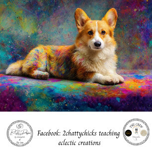 Kleurrijke Corgi-abstracte personalisatie Tissuepapier