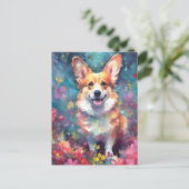 Kleurrijke Corgi Briefkaart (Staand voorkant)