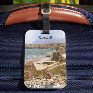 Kleurrijke Cornwall Engeland kustlandschap Bagagelabel