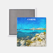 Kleurrijke Corsica Corse Illustratie Schilderij Magneet (Voorkant / Achterkant)