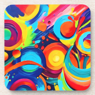 Kleurrijke Cosmic Chaos schilderij Bier Onderzetter