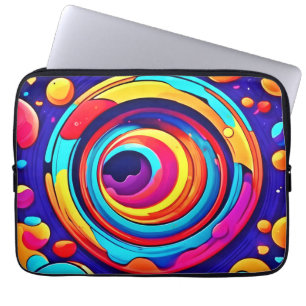 Kleurrijke Cosmic Vortex Art van Nebula Laptop Sleeve