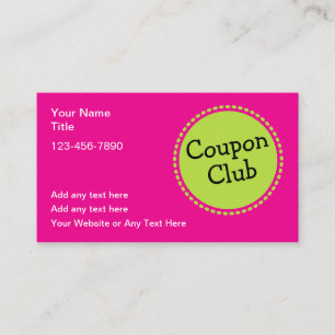 Kleurrijke couponclub visitekaartjes