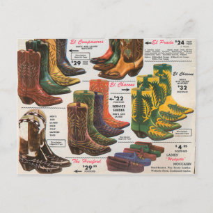  kleurrijke cowboy Boots & Moccasins Briefkaart