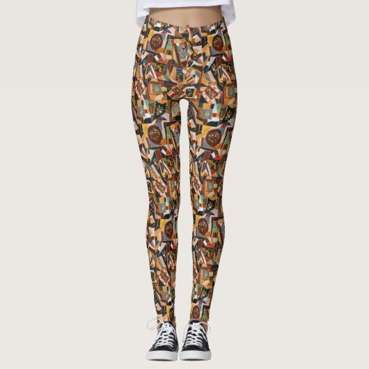 kleurrijke Crazy Quilt Leggings (Voorkant)