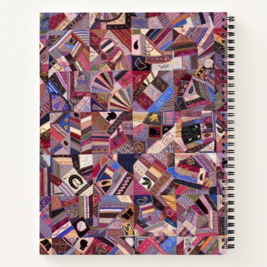 Kleurrijke Crazy Quilt Notitieboek (Achterkant)