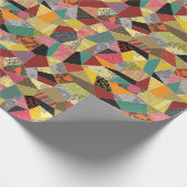 Kleurrijke Crazy Quilt Patchwork Patroon Cadeaupapier (Hoek)