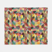 Kleurrijke Crazy Quilt Patchwork Patroon Fleece Deken (Voorkant (Horizontaal))
