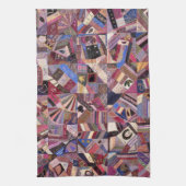 Kleurrijke  Crazy Quilt Theedoek (Verticaal)