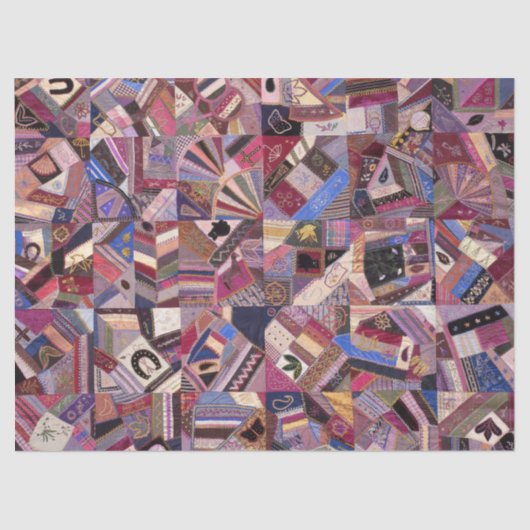 Kleurrijke Crazy Quilt Tissuepapier (Voorkant)