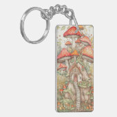 Kleurrijke Creatieve Mushroom Hut Illustratie Sleutelhanger (Voorkant Links)