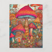 Kleurrijke creatieve psychedelische paddenstoelen briefkaart (Voorkant)