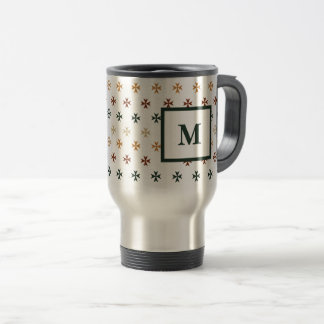 Kleurrijke Cross Pattern Gepersonaliseerde Initiaa Reisbeker