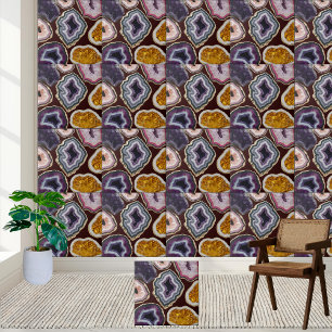 Kleurrijke Crystal Geode Tegel Pattern Tegeltje